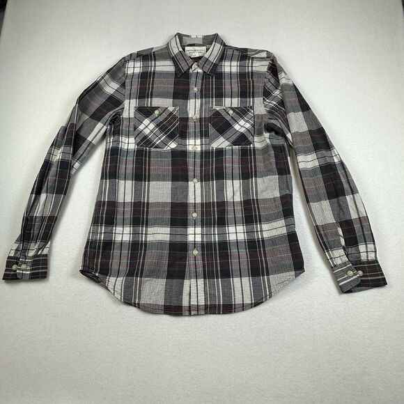 Denim & Supply Ralph Lauren Shirt Mens Medium Gray Plaid Long Sleeve Button Up - Picture 1 of 13